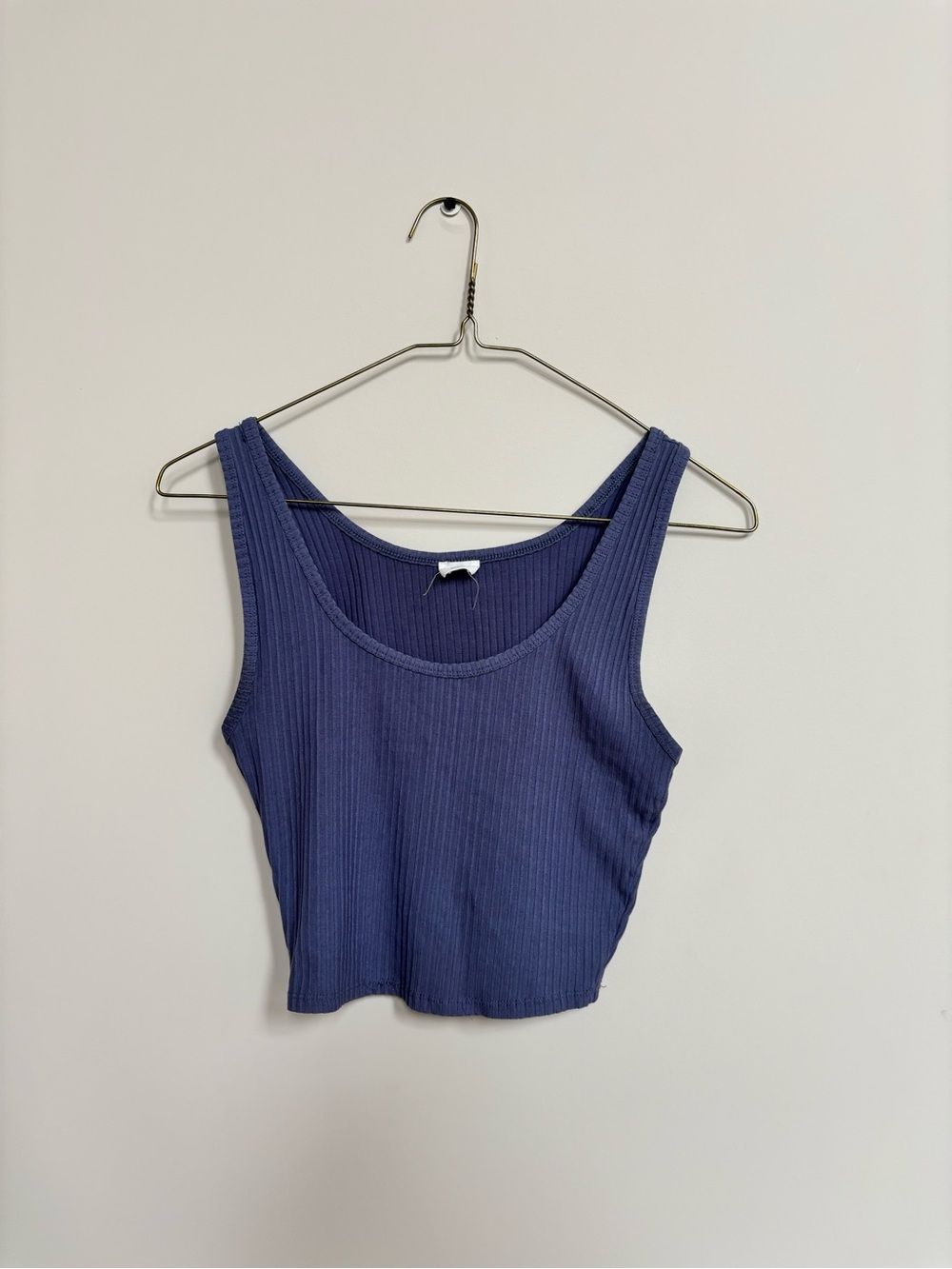 Wilfred Ribbed Scoop Tank Top in Navy